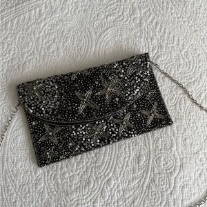 Elegant Black and Silver Clutch